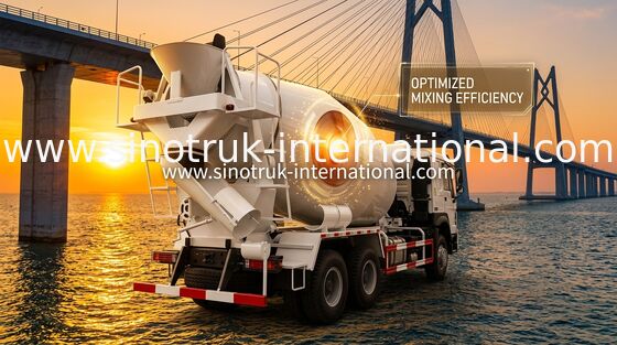 LHD 6×4 10 पहिए HOWO कंक्रीट मिक्सर ट्रक हाई हॉर्सपावर 340HP