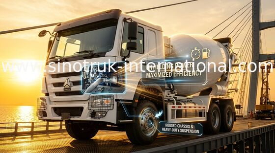 HOWO 8*4 12 पहिया कंक्रीट मिश्रण ट्रक 400HP 16CBM बड़ी शक्ति बड़ी क्षमता