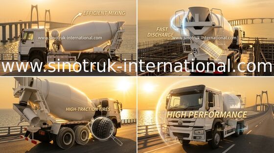 Sinotruk Howo कंक्रीट मिक्सर ट्रक 10-20CBM 6 X 4 यूरो 2 340Hp निर्माण