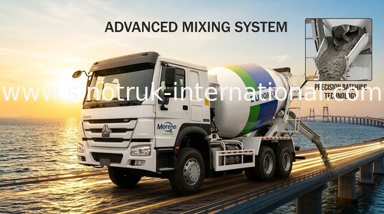 SINOTRUK HOWO 6x4 कंक्रीट मिक्सर ट्रक 371HP LHD