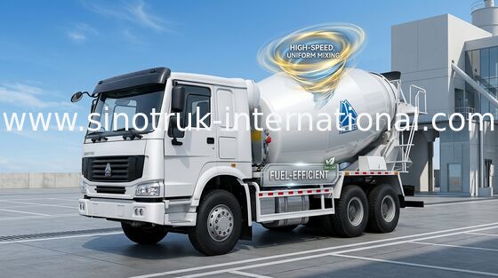 कंक्रीट मिक्सर ट्रक SINOTRUK HOWO 12 सीबीएम यूरो 2 371 एचपी 6 एक्स 4 आरएचडी जेडजेएस 5257 जीजेबीएन4048 डब्ल्यू