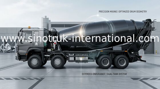 SINOTRUK HOWO 8x4 LHD कंक्रीट मिक्सर ट्रक 371HP