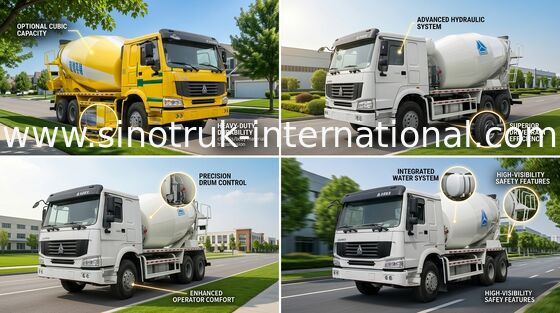कंक्रीट मिश्रक ट्रक SINOTRUK HOWO 12CBM 336 एचपी 6X4 एलएचडी ZZ5257GJBN4048W