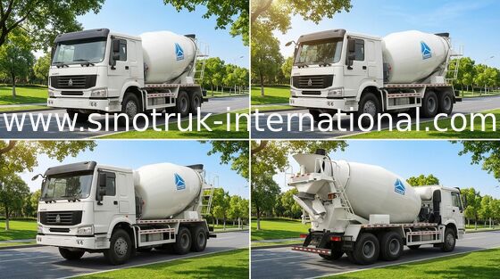 कंक्रीट मिक्सर ट्रक SINOTRUK HOWO 12CBM 336 एचपी 6X4 आरएचडी जेडजेएस 5257 जीजेबीएन4048W
