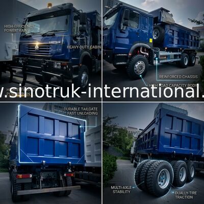 SINOTRUK HOWO घोस्ट फेस टिपर डंप ट्रक LHD 6×4 371HP 20CBM