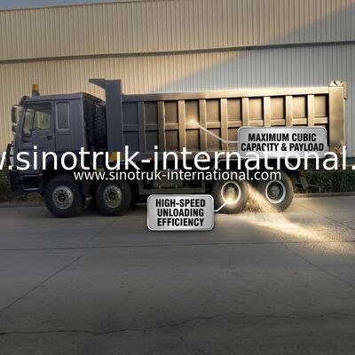 टिपर ट्रक सिनोट्रक होहान 400hp 10 पहियों Lhd 40 टन 20-30cbm ZZ3317N356JB1 ग्रे