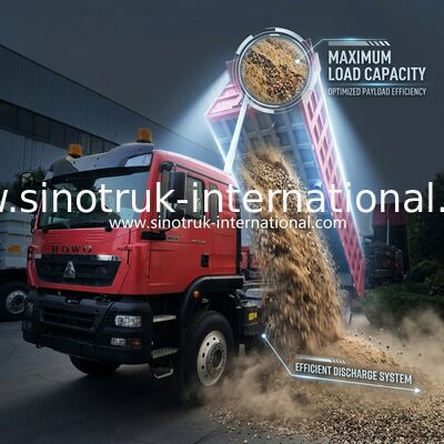 8 × 4 Lhd 12 पहिया Sinotruk Tipper 400Hp यूरो 2