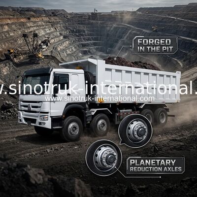 खनन के लिए 12 पहियों Sinotruk HOWO 8X4 डंप ट्रक 400hp