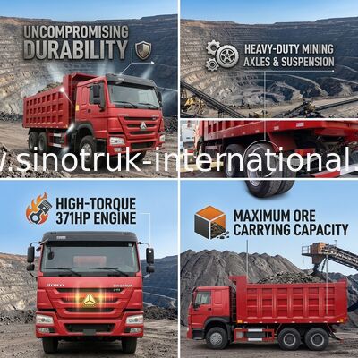 प्रयुक्त सिनोट्रुक होवो 6x4 डंप ट्रक 371hp भारी कर्तव्य