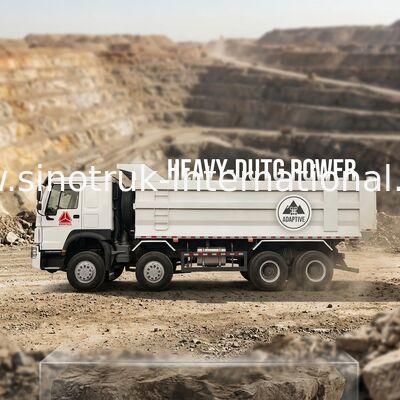 SINOTRUK HOWO खनन टिपर डंप ट्रक 12 पहियों 400एचपी 8 × 4 यू प्रकार