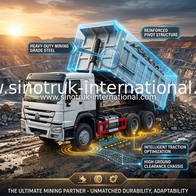 ZZ3257V3847B1 हाई हॉर्स पावर HOWO टिपर ट्रक 6×4 10 पहियों 400HP कम ईंधन की खपत