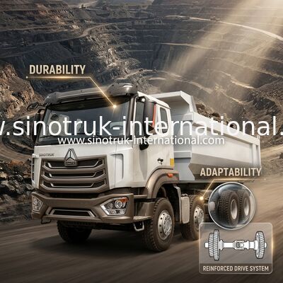 खनन के लिए HOWO N7 LHD 12wheels 8X4 400HP डंप ट्रक