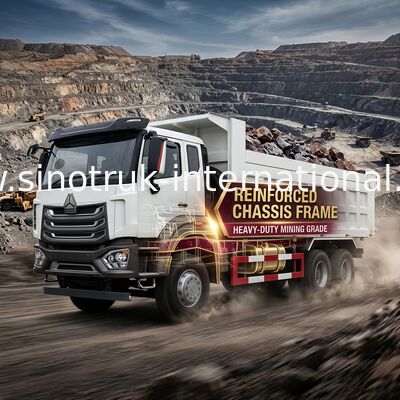 Sinotruk HOWO 8X4 डंप ट्रक 380hp 12 पहिए सफेद H77L ZZ3317V386JB1R