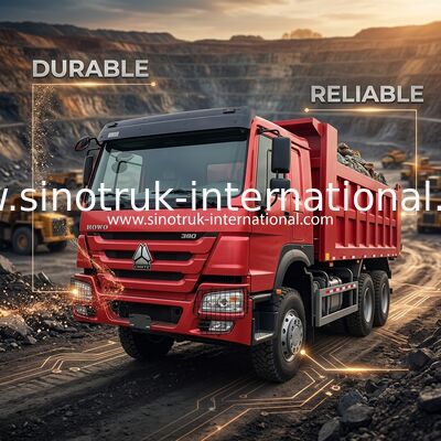 SINOTRUCK Howo टिपर डंप ट्रक 380एचपी 6 × 4 20CBM बॉक्स 10 पहियों स्मैशिंग एंगल लोहा