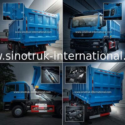 ब्लू LHD 6×4 10 पहिए HOWO टिपर डंप ट्रक हाई हॉर्सपावर 371HP
