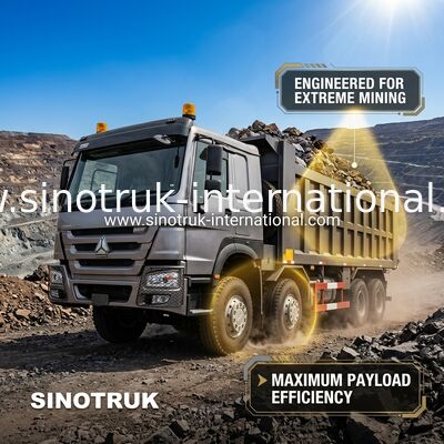 आरएचडी 8×4 12 पहियों उच्च अश्वशक्ति HOWO 26CBM टिपर ट्रक 380HP कम ईंधन की खपत