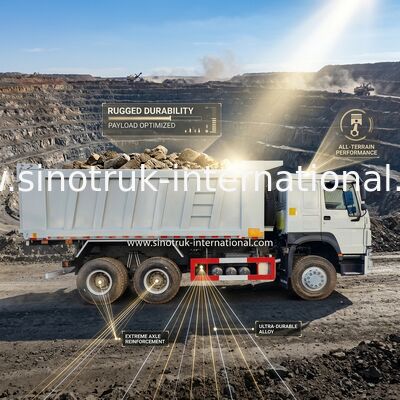आरएचडी 6×6 10 पहिया सफेद HOWO टिपर ट्रक फुल ड्राइव हाई हॉर्सपावर 380HP
