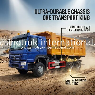 हाई हॉर्सपावर 400HP HOWO टिपर डंप ट्रक LHD 6×4 10 पहिए
