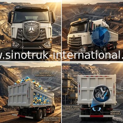 SINOTRUK HOHAN 8×4 टिपर डंप ट्रक निर्माण के लिए