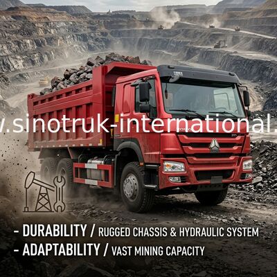 लाल HOWO SINOTRUK डंप ट्रक 10 - 25 क्यूबिक मीटर लोड 25 - 40t ZZ3257N3847A