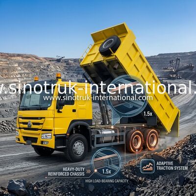 हाई हॉर्सपावर 400HP HOWO टिपर डंप ट्रक LHD 6x4 10व्हील