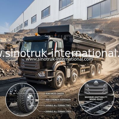 371HP SINOTRUK HOWO टिपर डंप ट्रक RHD 8×4