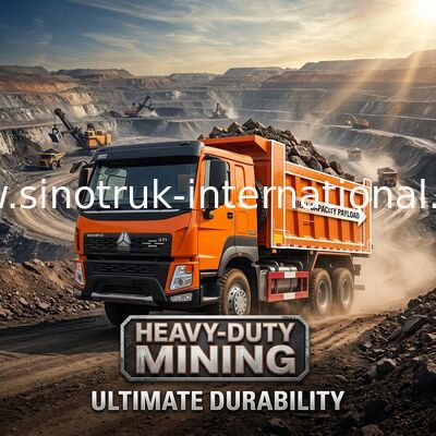 SINOTRUK ऑरेंज HOWO 371HP 6x4 टिपर डंप ट्रक 30T लोड हो रहा है