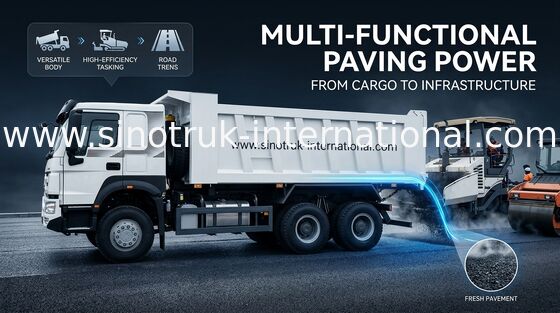 SINOTRUK Howo टिपर डंप ट्रक LHD 6X4 371HP सफेद रंग में