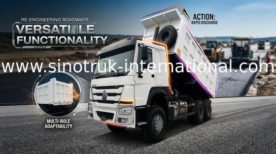 6x4 LHD Howo मिनी डंप ट्रक 10 व्हील 371hp