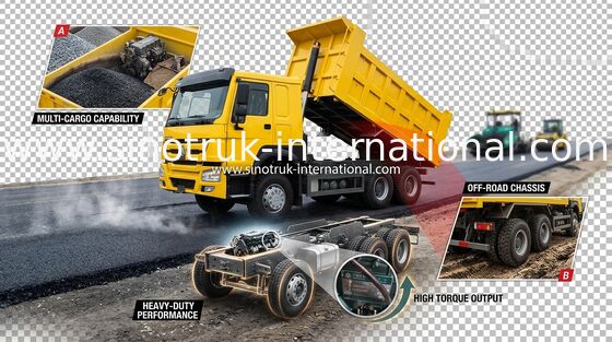 खनन उपयोग के लिए 371HP LHD SINOTRUK HOWO 6x4 डंप ट्रक