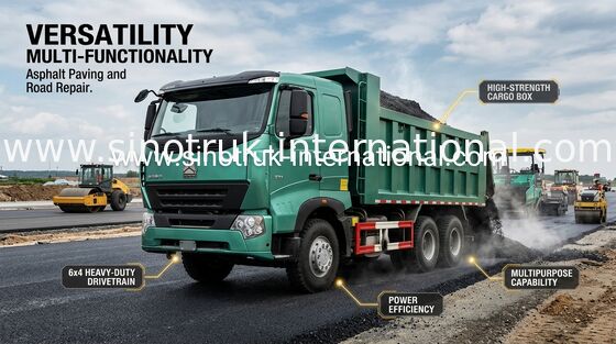 Sinotruk HOWO A7 डंप ट्रक / निर्माण RHD 6X4 बिग डंप ट्रक