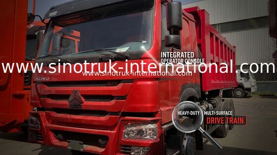 लाल रंग SINOTRUK HOWO 6x4 डंप ट्रक 266HP LHD प्रकार: