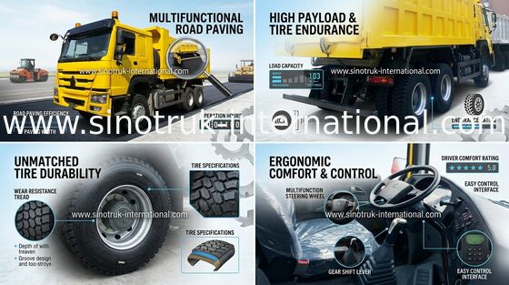 290HP LHD 6x4 डंप ट्रक SINOTRUK HOWO का उपयोग कर निर्माण खनन