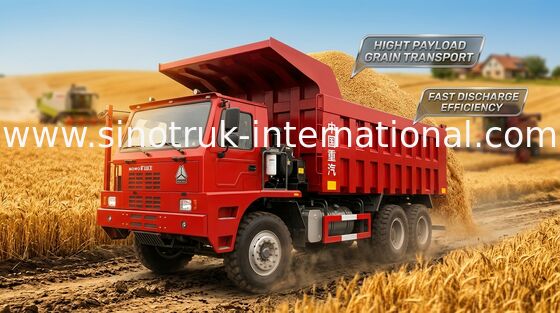 SINOTRUK HOWO70 खनन डंप ट्रक एलएचडी 10Wheels 371 एचपी 70 टन ZZ5707S3840AJ
