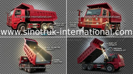 टिपर डंप ट्रक SINOTRUK HOWO 70 खनन एलएचडी 6X4 371 एचपी 70tons ZZ5707S3840AJ