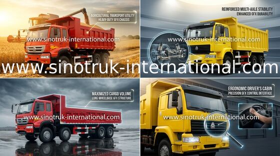 SINOTRUK गोल्डन प्रिंस टिपर डंप ट्रक 6X4 336 एचपी एलएचडी 25-30 टन ज़ेड 3251 एन 3641 W