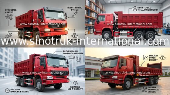 SINOTRUK HOWO टिपर डंप ट्रक 6X4 10-25 सीबीएम लोड 30 टन माल ZZ3257N3647A