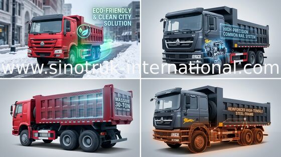 टिपर डंप ट्रक SINOTRUK HOWO 10 पहियों 371 एचपी लोड 25-40 टन 10-25 सीबीएम माल