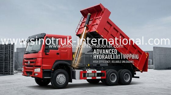 टिपर डंप ट्रक SINOTRUK HOWO लोड 25-40 टन 371 एचपी 6X4 10 पहियों 10-25 सीबीएम