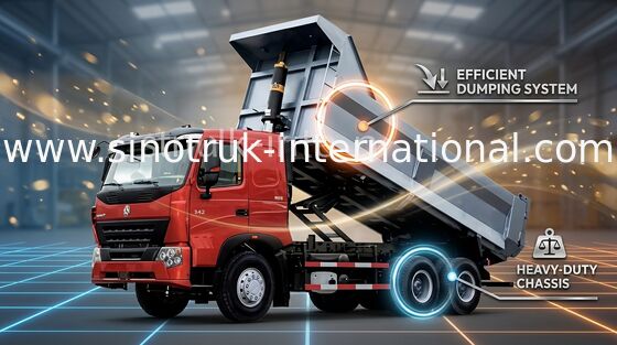 टिपर डंप ट्रक SINOTRUK HOWO A7 371HP निर्माण के लिए ZZ3257N3847N1