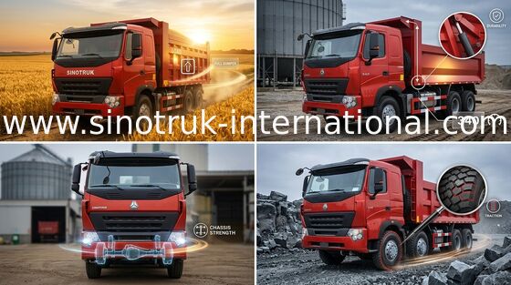 खनन ZZ3257N3847N1 के लिए SINOTRUK टिपर डंप ट्रक HOWO A7 371 एचपी इंजन