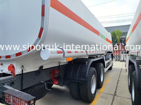 सफेद HOWO TX 6×4 ईंधन परिवहन ट्रक 336HP | 25CBM ईंधन टैंक, स्थिर परिवहन प्रदर्शन