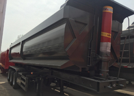 ब्लैक कलर हाइड्रोलिक 3 एक्सल सेमी ट्रक फ्लैटबेड ट्रेलर ट्रांसपोर्ट कार्गो
