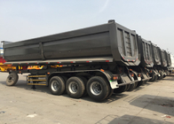 ब्लैक कलर हाइड्रोलिक 3 एक्सल सेमी ट्रक फ्लैटबेड ट्रेलर ट्रांसपोर्ट कार्गो