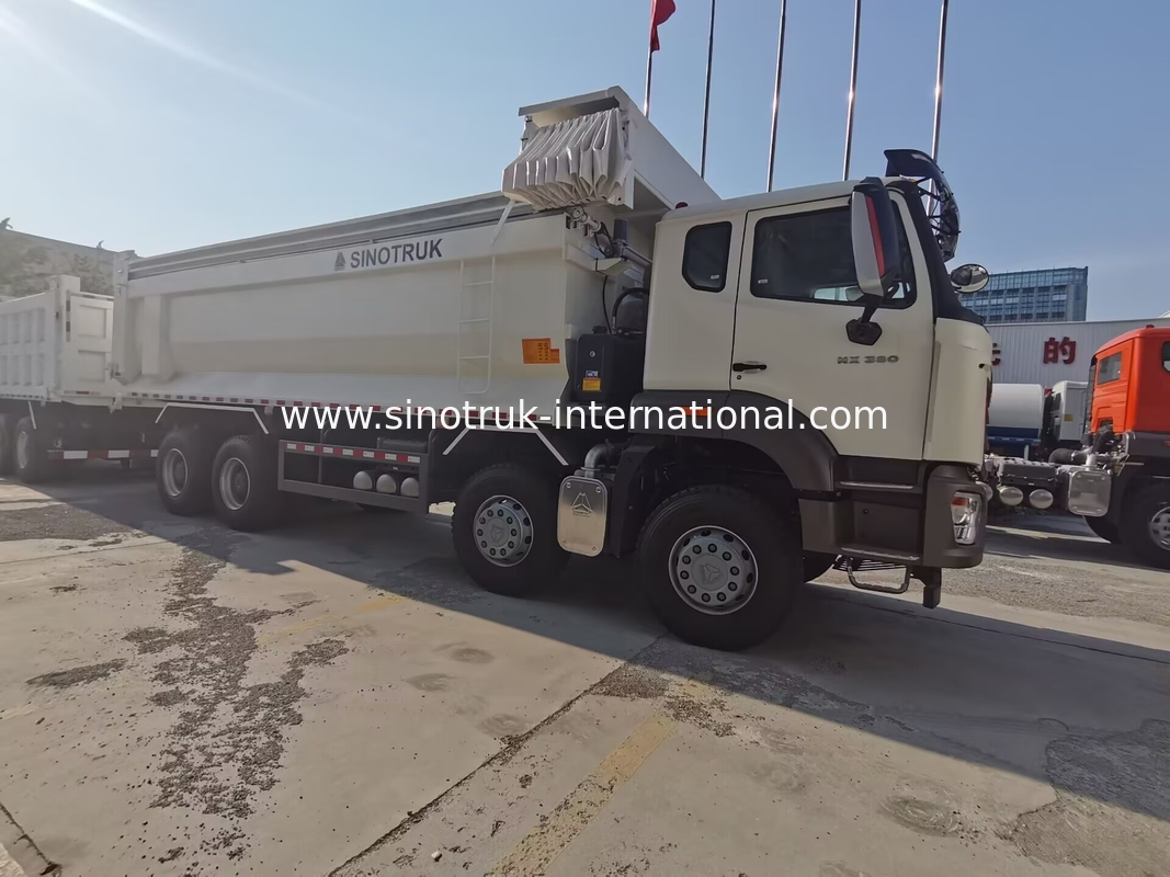 सिनोट्रुक होहान न्यू HOWO 8X4 डंप ट्रक 380hp 12 पहिया सफेद H77L ZZ3317V386JB1R यू प्रकार