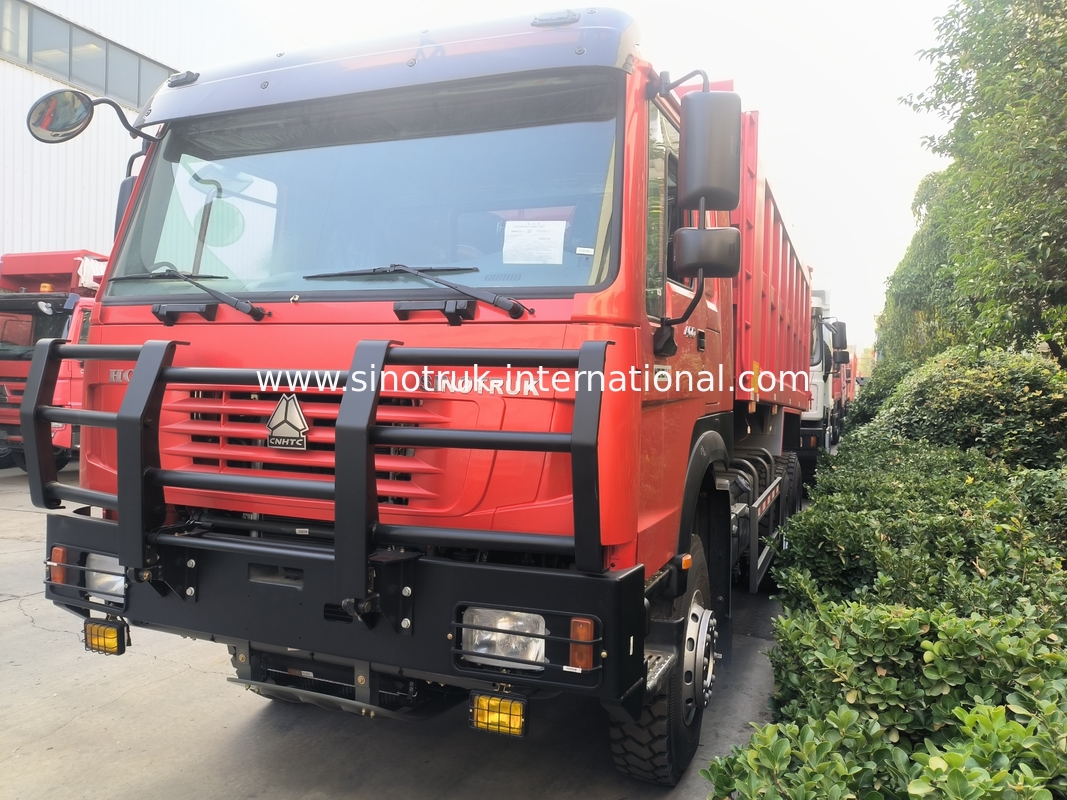 सिनोट्रुक होवो टिपर डंप ट्रक 6 × 4 Lhd 10 पहिया भूत चेहरा बम्पर खनन टायर