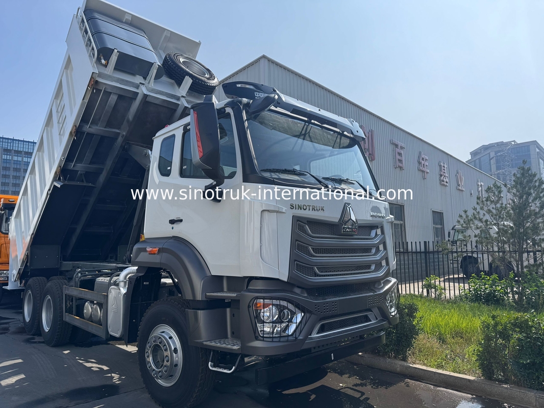 SINOTRUK HOHAN Howo टिपर डंप ट्रक मध्य लिफ्टिंग वेइचाई इंजन 6 × 4 LHD आयताकार कार्गो बॉक्स सफेद 19-20CBM