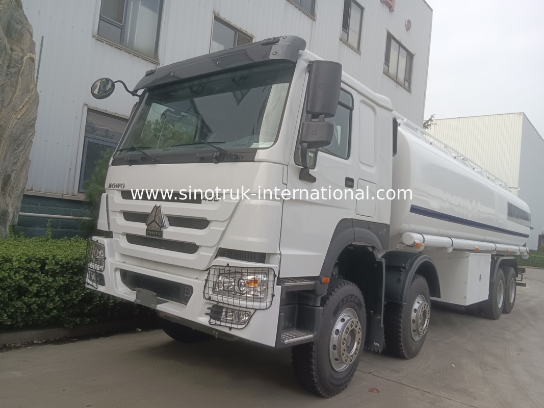 Heavy-Duty HOWO 8*4 400HP LHD Fuel Truck 40CBM Double Tank System For Long-Range Fuel Distribution White