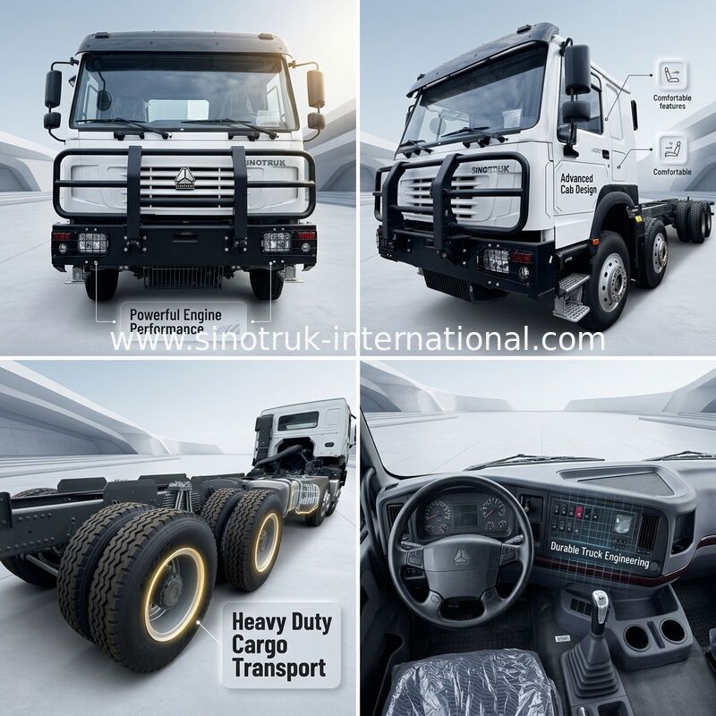 सिनोट्रुक HOWO 8X4 कार्गो ट्रक 400hp 12 पहियों भूत चेहरा कैब