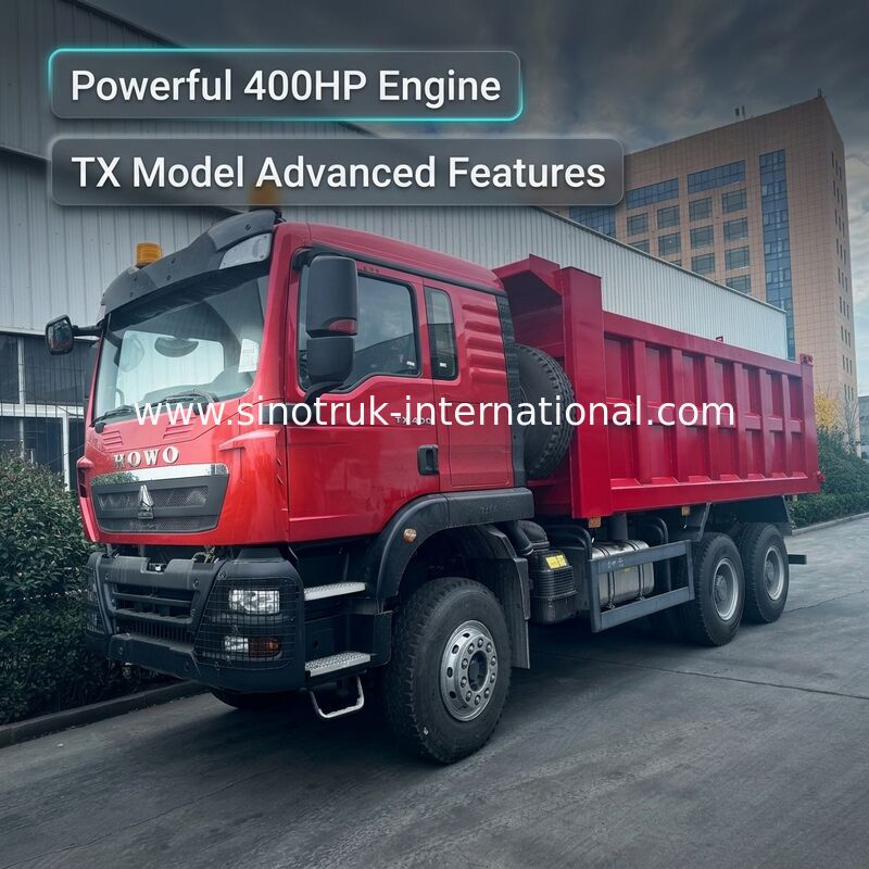 चेतावनी रोशनी के साथ SINOTRUK HOWO TX मॉडल 400HP LHD टिपर डंप ट्रक 6X4